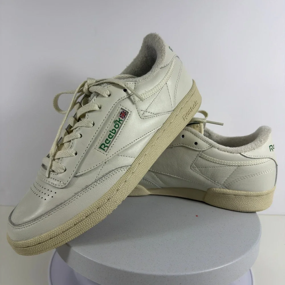 Reebok Club C 85 Vintage Leather Sneakers Womens Chalk Glen Green V69406‎